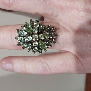 Peridot Gemstone Green Ring Set In Sterling Silver